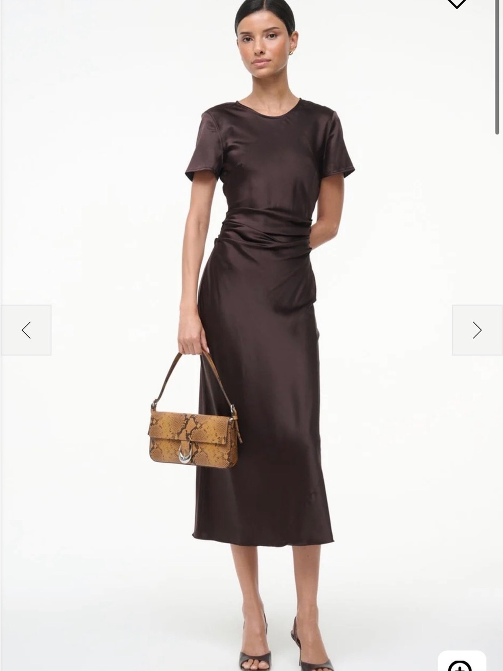 NWT Staud Marcel Silk Dress, earth, size 8